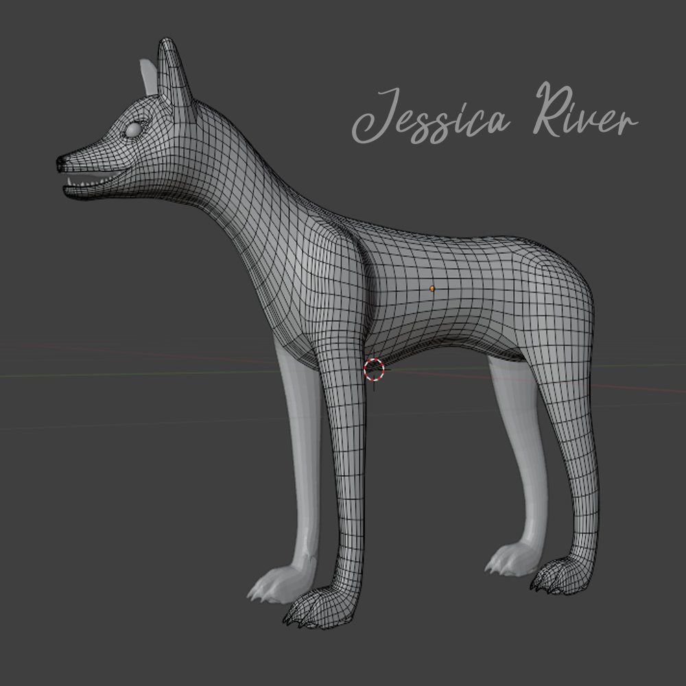 JessicaRiverMus's tweet photo. I am learning 3D modeling using Blender! Here is a mystical wolf I am working on for my first animated music video. They don't have a name yet. #3Dmodeling #3Dwolf #Blender https://t.co/WR1VCxDr6P
