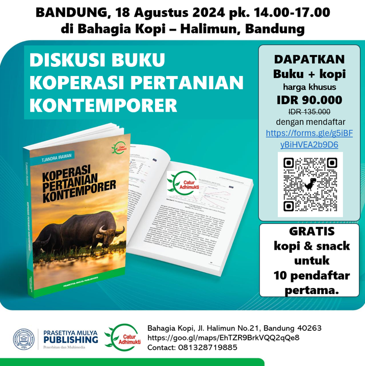 Pendaftaran Diskusi Buku Koperasi Pertanian Kontemporer di Bandung &amp; Malang docs.google.com/forms/d/e/1FAI…