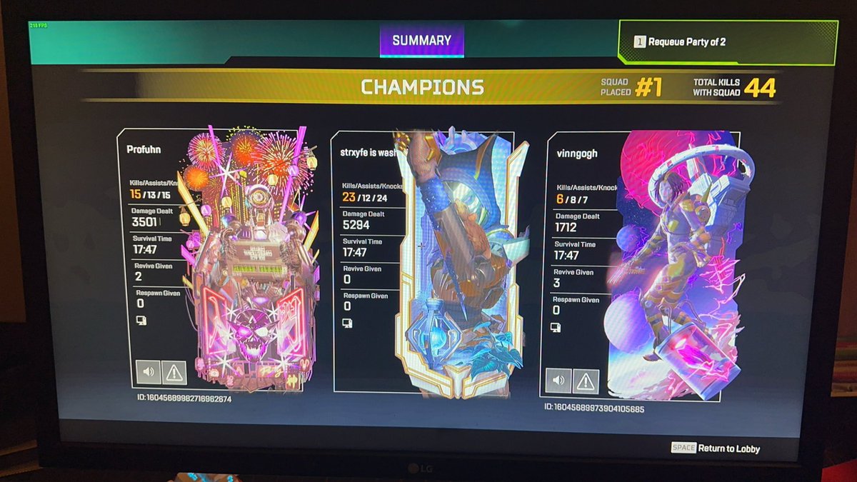 Ash, Alter, Ballistic, Conduit ✅
Absolutely loving this new game mode and the constant fights. Been really enjoying season 22.