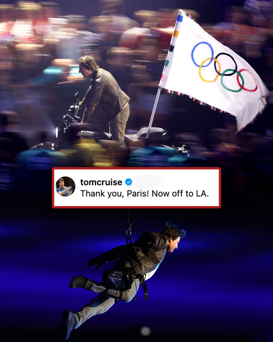 Tom Cruise is ready for L.A. 🇺🇸 Are you? #ParisOlympics #ClosingCeremony