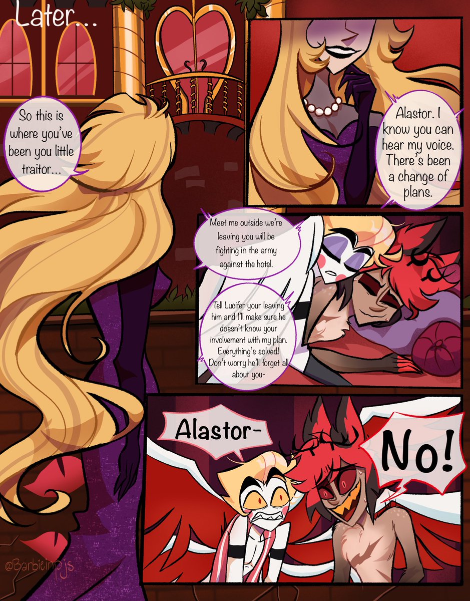 Barbieinpjs's tweet photo. Secret Keepers part 14 
Finally it’s here!!😭 there’s mild spice in this one but nothing too serious thank you for waiting!💕 #radioapple #appleradio #alastor #LuciferHazbinHotel #hazbinhotefanart https://t.co/c1qwaq4prD