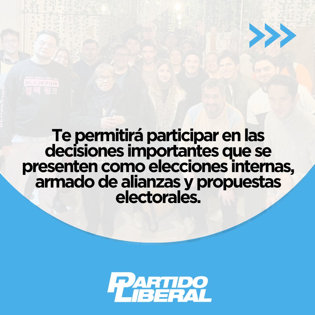 PLiberal_SJ's tweet photo. Te contamos en que consiste afiliarte.

#ElFuturoEsLiberal #Triunfalalibertad #PartidoLiberal #Argentina https://t.co/vsby83PtD3