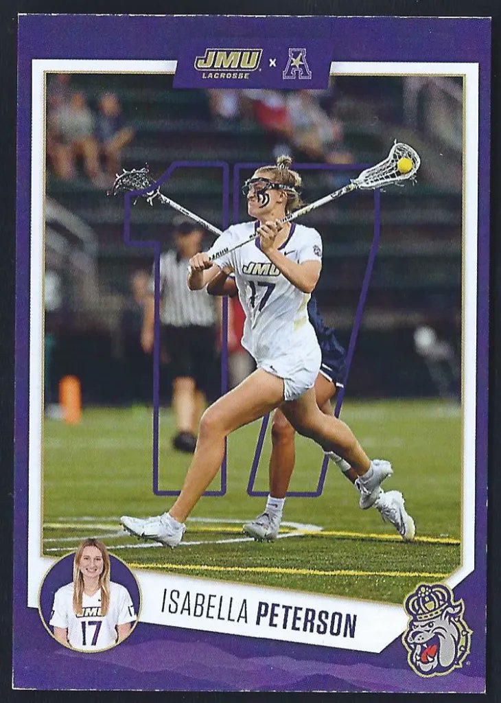 James Coughlin (@jimtomcog) on Twitter photo Congratulations to Isabella Peterson upon scoring 26 Goals and 982 Leaderboard Points in her rookie season of AU Lacrosse. Only <a href="/charlotten8rth/">Charlotte North</a>, Izzy Scane & <a href="/SamApuzzo/">Sam Apuzzo</a> had more goals. <a href="/AUProSports/">Athletes Unlimited</a> <a href="/JMULacrosse/">JMU Lacrosse</a> #laxcardarchive Congratulations to Isabella Peterson upon scoring 26 Goals and 982 Leaderboard Points in her rookie season of AU Lacrosse. Only <a href="/charlotten8rth/">Charlotte North</a>, Izzy Scane & <a href="/SamApuzzo/">Sam Apuzzo</a> had more goals. <a href="/AUProSports/">Athletes Unlimited</a> <a href="/JMULacrosse/">JMU Lacrosse</a> #laxcardarchive