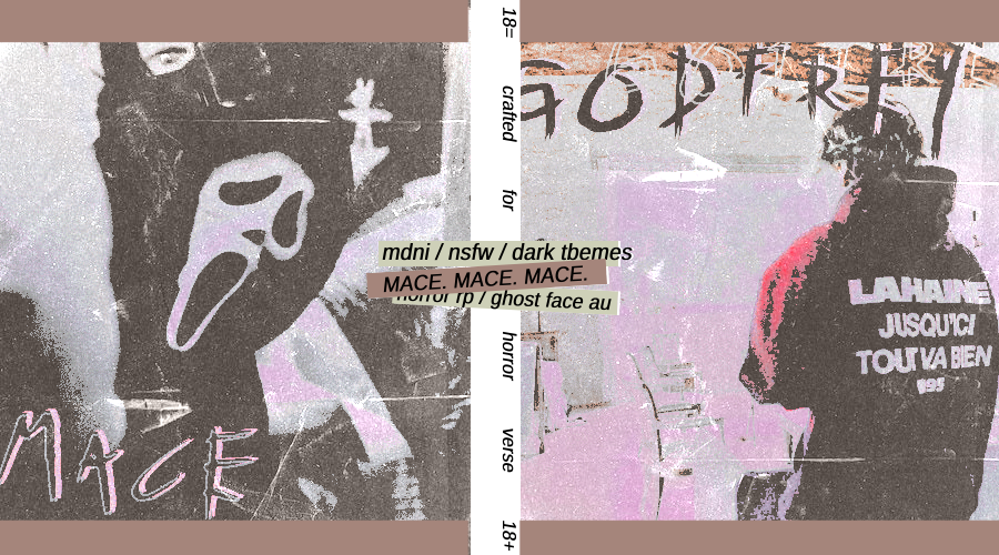 SINFULDVIL's tweet image. ⠀ᅠ
ᅠ
   mace godfrey 
 crafted for the  #horrorverse
mature themes | MDNI  
ghost face AU⠀ ⠀⠀ ⠀ ⠀
⠀eighteen + only.
 ᅠ
triggers &amp;amp; such will be tagged accordingly! 
ᅠ