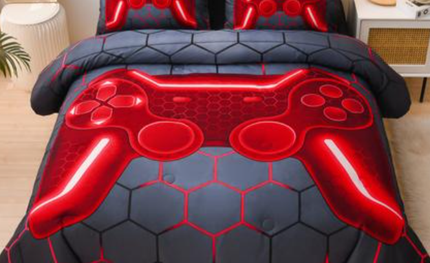 Micdansmith's tweet photo. 3D Gaming Geometric Lightweight Twin Bedding Comforter Set, Dorm Ready,  https://t.co/zFJ4vuPmei #ad #comforterset #dormdecor #twinsize #guystyle #3dgaming #gamerlife #collegelife https://t.co/lJOuj9I6oh