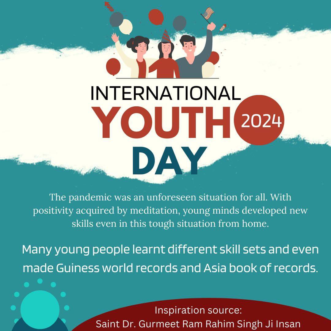 bhawnatomar_'s tweet photo. #InternationalYouthDay2024
#InternationalYouthDay 
Empowering youth is key to building a better future of our world. Dera Sacha Sauda has been empowering youth with various initiatives such as by education, teaching sports &amp; promoting other skills.
Saint Dr. MSG . https://t.co/Ma334K4HPZ