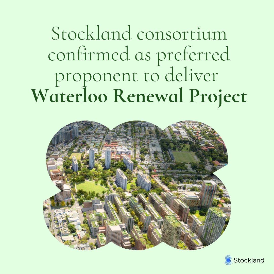 Stockland (@stockland) on Twitter photo We have been confirmed as the preferred proponent for the #WaterlooRenewal Project alongside <a href="/LinkWentworth/">Link Wentworth</a>, #CityWestHousing & #BirribeeHousing.✅
It will be one of AUS' largest inner-city renewal projects, delivering 3000 apartments including 50% social & affordable housing.🏠 We have been confirmed as the preferred proponent for the #WaterlooRenewal Project alongside <a href="/LinkWentworth/">Link Wentworth</a>, #CityWestHousing & #BirribeeHousing.✅
It will be one of AUS' largest inner-city renewal projects, delivering 3000 apartments including 50% social & affordable housing.🏠