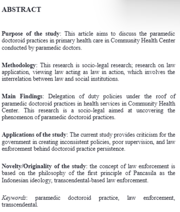 JTL_Journal's tweet photo. Soekiswati, Siti, dan Absori Absori. “Law Enforcement to Transcendental Based of #Paramedic #DoctoroidPractices in #HealthService.” Journal of Transcendental Law, vol. 1, no. 1, September 2019, hlm. 42–57. https://t.co/lfPnK2OTt8, https://t.co/uELJaXKkIt. https://t.co/Ke7BUjlXHR