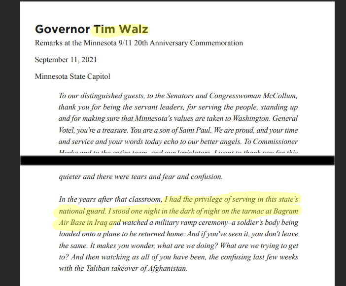 PhilWMagness's tweet image. This Tim Walz military record stuff is...not looking good.

Bagram is in Afghanistan not Iraq, btw.