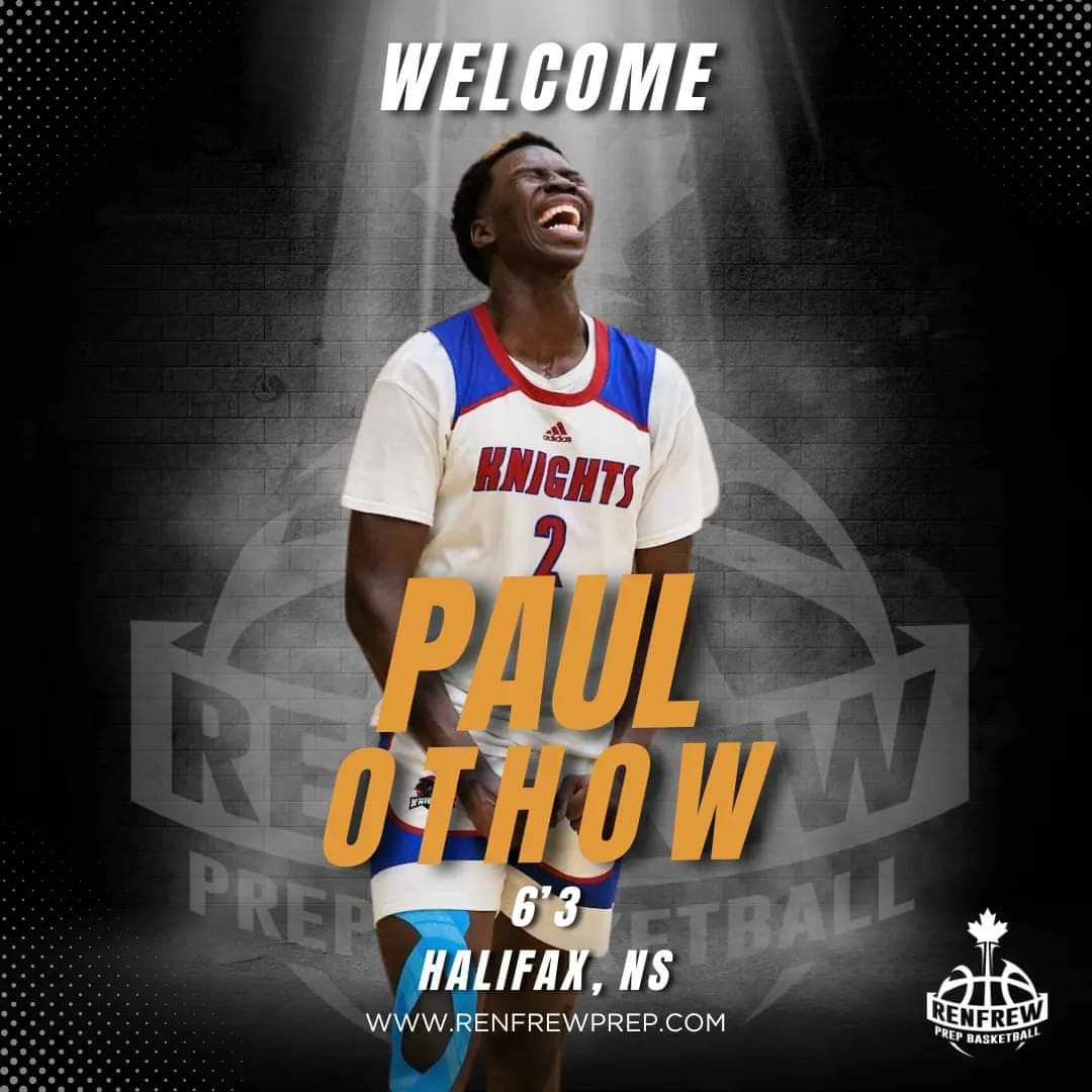 renfrewprep's tweet photo. 📝 SIGNING ALERT 🚨

We are very pleased to announce our next player for 2024/25 season, coming out of Halifax, NS- 6’3 G Paul Othow (Class of 2025).

#RenfrewPrep #RuralAlternative #PrepBasketball #CollegeHoops #OntarioBasketball #CanadaBasketball #NorthPoleHoops #NPH #NPA https://t.co/uAgb1MTjMF