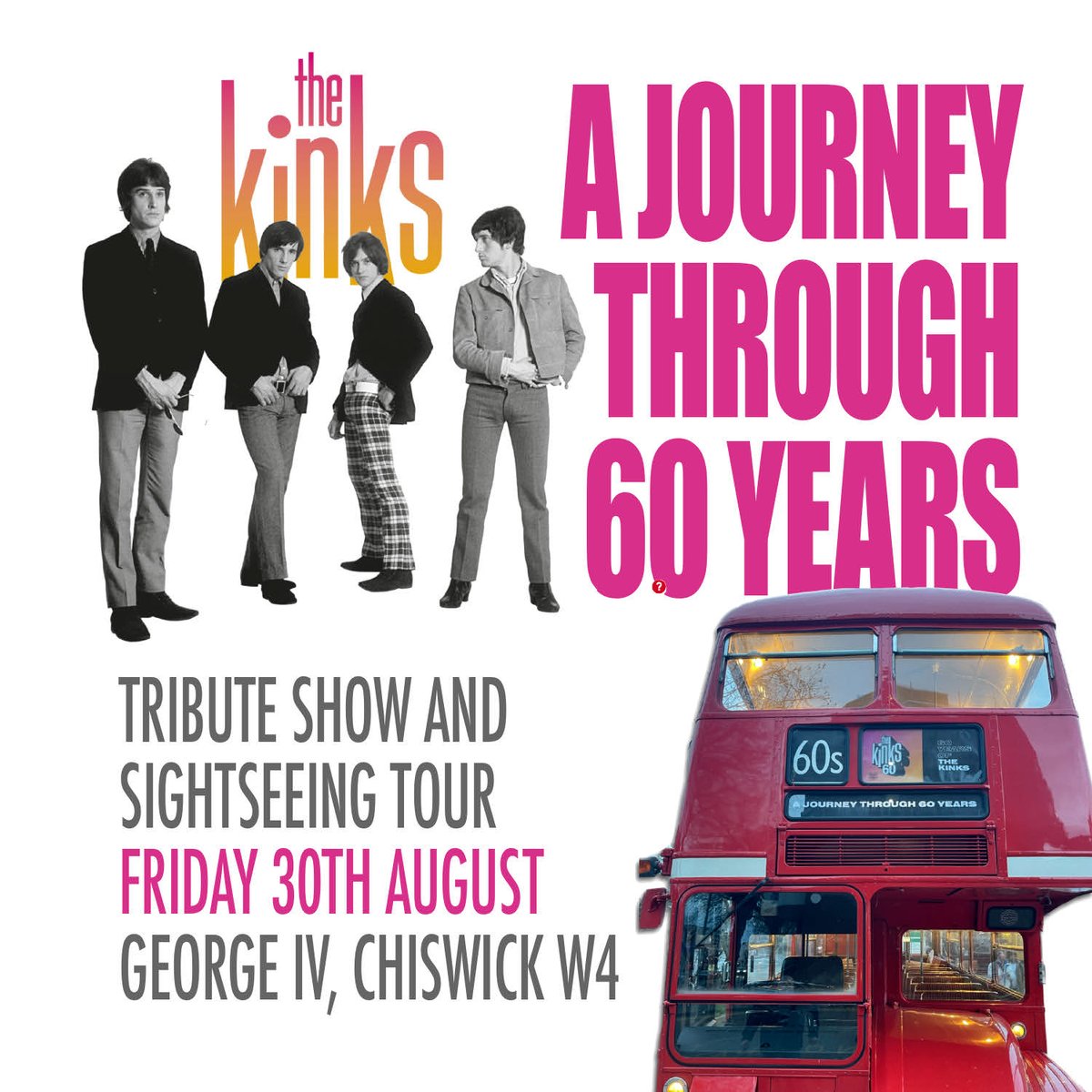 60s Tours & Events (@60sbuslondon) on Twitter photo Kinks Tribute Show & Sightseeing Tour - Buy tickets at buytickets.at/musicheritagel… via <a href="/tickettailor/">Ticket Tailor</a> Last few tickets for this 60th anniversary celebration with 60s music celebs #thekinks #livemusicinlondon Kinks Tribute Show & Sightseeing Tour - Buy tickets at buytickets.at/musicheritagel… via <a href="/tickettailor/">Ticket Tailor</a> Last few tickets for this 60th anniversary celebration with 60s music celebs #thekinks #livemusicinlondon