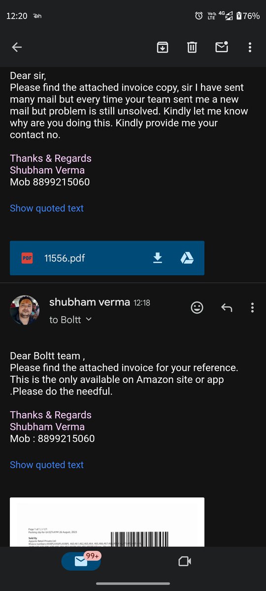013Shubhamverma's tweet photo. @fireboltt__ Dear fireboltt team I have sent you many mail but the problem is unsolved yet . I think you don't value your customer. The product is warranty but you are not taking any appropriate action . I will go for @JaagoGrahak . https://t.co/rSqlD3AZAK
