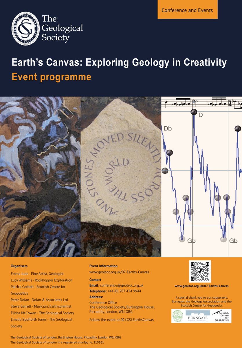 Want to find out more about the upcoming Earth’s Canvas Conference ‘Exploring Geology in Creativity’ taking place on 17-18 September? The event programme is now available to view
geolsoc.org.uk/~/media/shared…

#GSLEarthsCanvas #GeologyIsArt #GeologyInEverything #ArtAndGeology