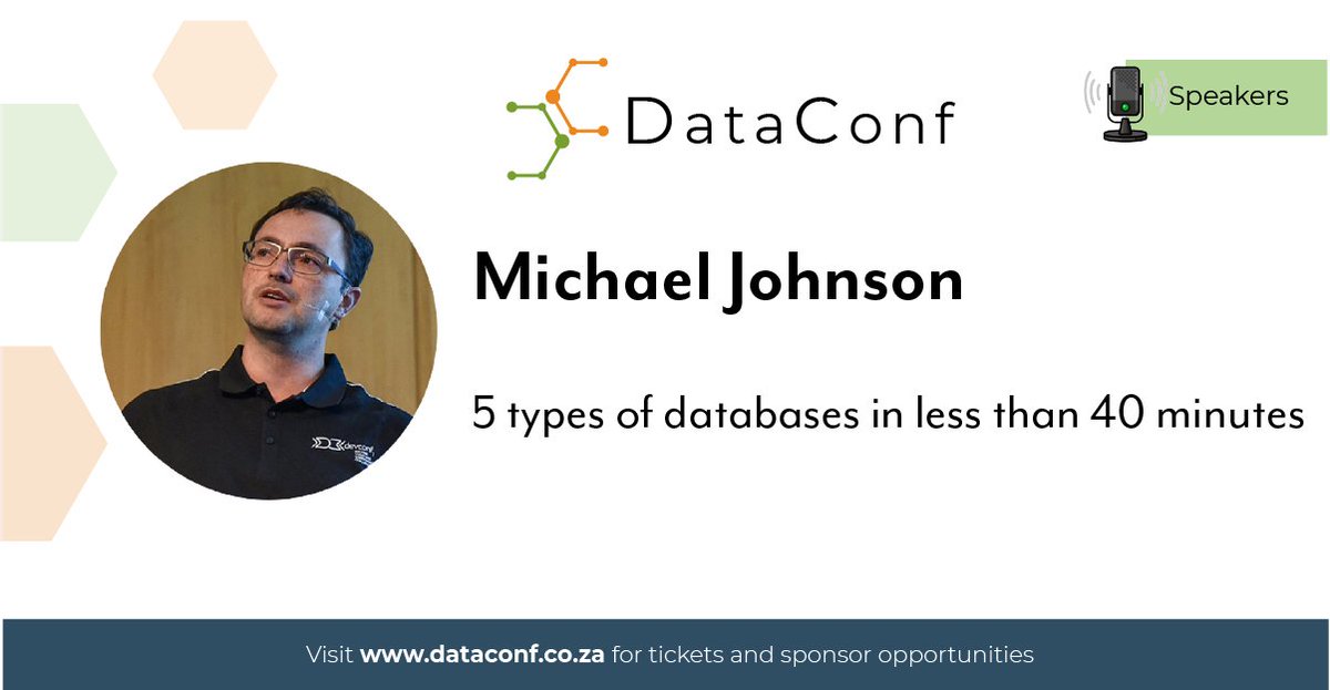 🎤 Come learn from Michael, summarising his many years of experience working with different databases in less than 40min! 

View the full agenda and get tickets on the website dataconf.co.za

#SpeakerAnnouncement #DataEngineering #DataCommunity