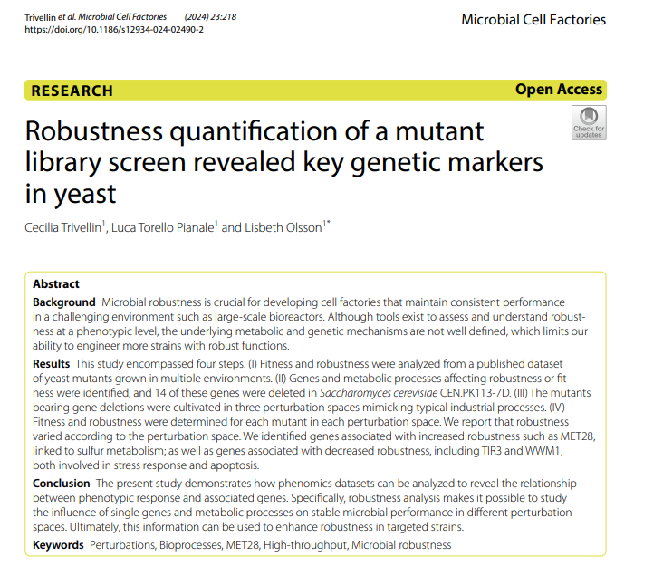 indbio_chalmers's tweet photo. Read more about the methodology for developing a TF-based biosensor for acetic acid sensing, and how robustness quantification of a mutant library reveals genetic markers in yeasts.
https://t.co/muobvhDrE6
https://t.co/CGIj2KxLgZ https://t.co/AINxbZWmQt