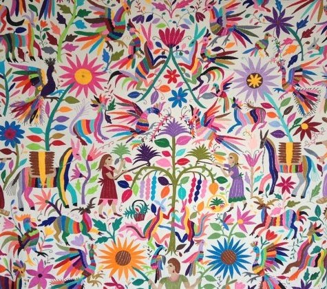 Tapestry created by women of the Otomi people of central Altiplano (Mexican Plateau) region of Mexico #WomensArt
