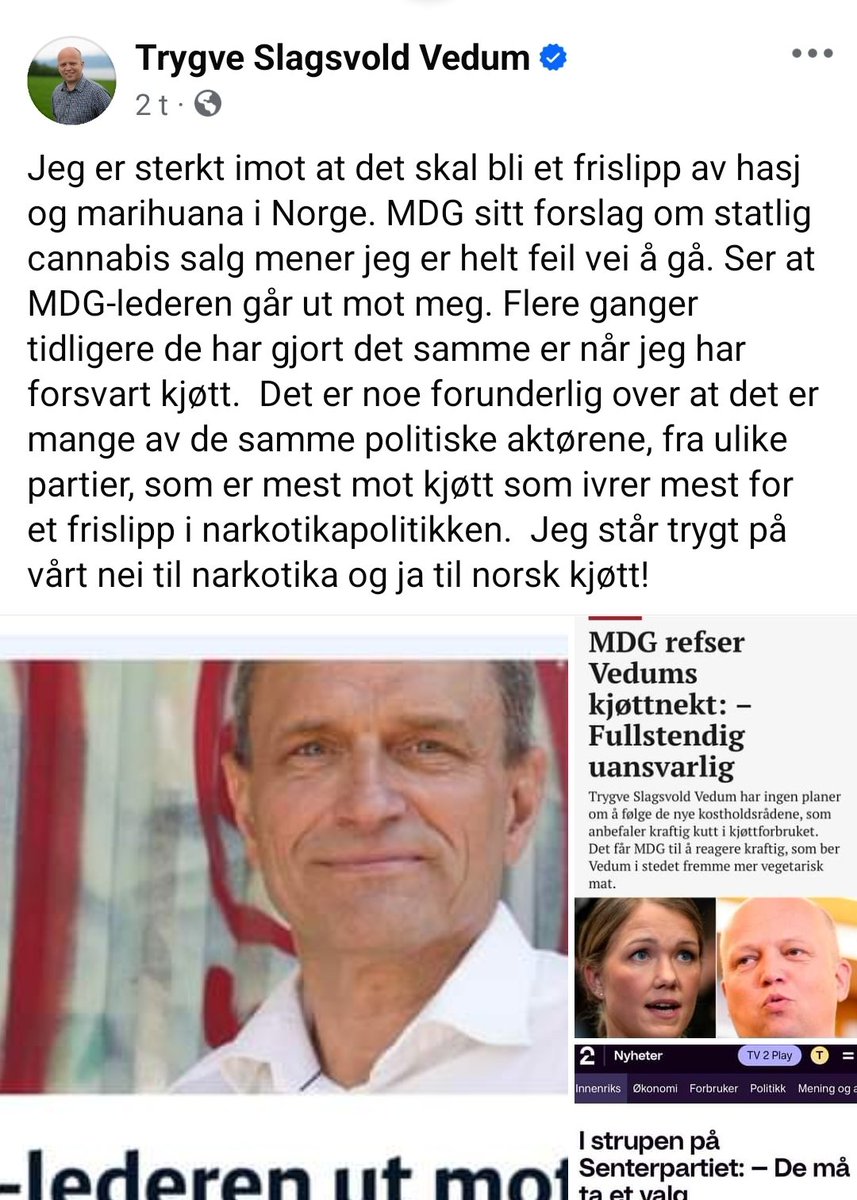 dagw's tweet photo. Hei Vedum. MDGs forslag betyr ikke frislipp, men om å ta kontroll over et illegalt marked, som du beskytter. Frislipp er det vi har i dag. De som frykter legalisering aller mest, er de kriminelle. Ingen demokratier noe sted har klart å "stanse narkotika" slik du lover velgerne. https://t.co/K9uVSvj7mh
