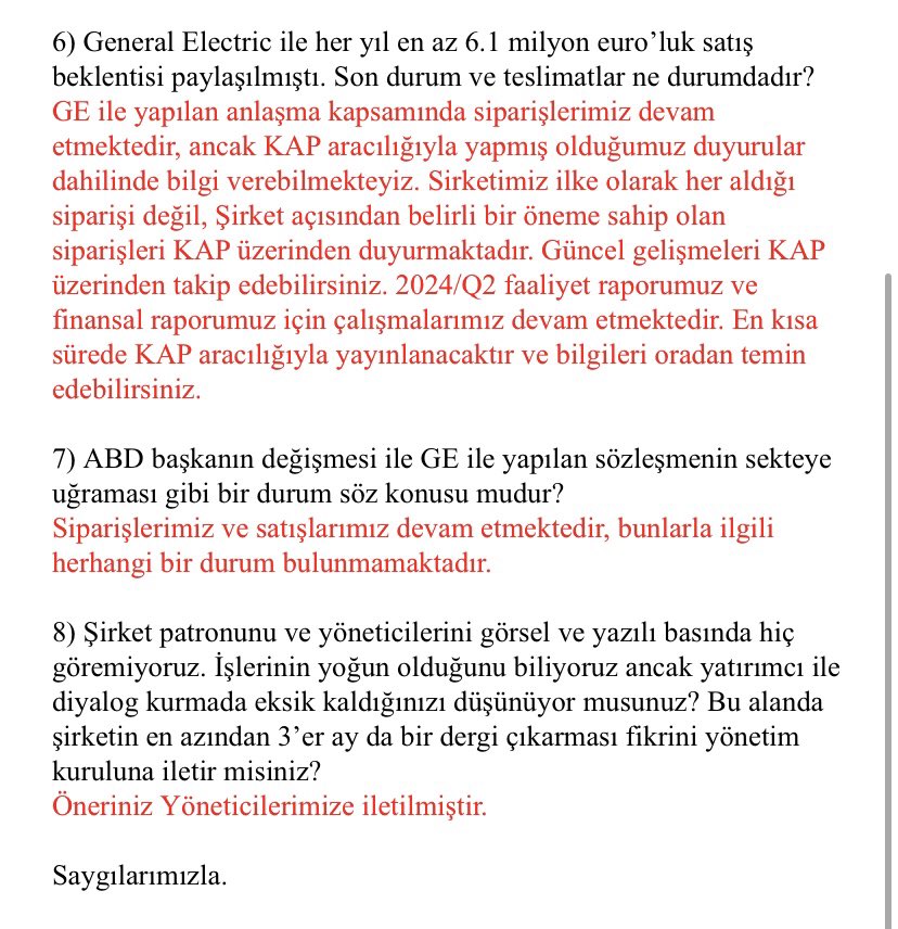 #sayas yatırım ilişkileri soru cevap: