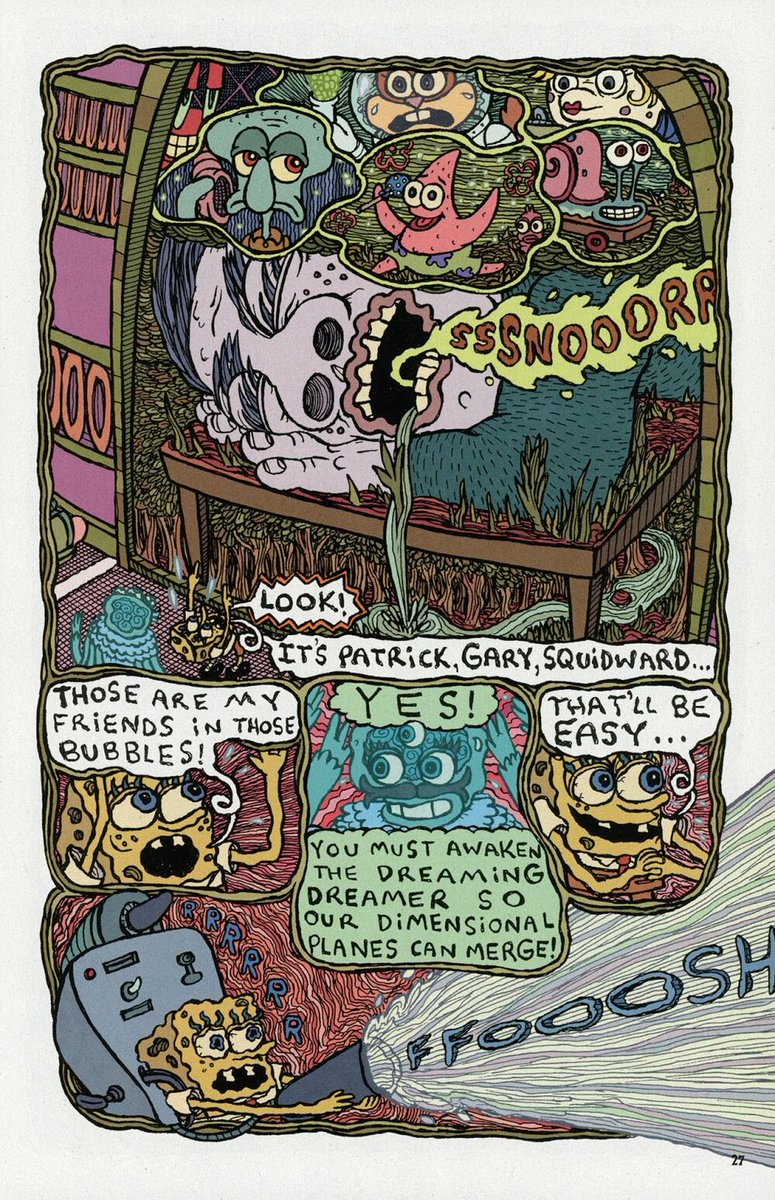 TheHyperDino's tweet photo. @OPM_Singularity @Reecee_yt (2/2)
Sponge also has beat/transcended the dreamy dreamer which is their version of azathoth (the lovecraft god who dreams the entire universe.) He dreamt the entire sponge verse which has limbo, randomland, 9th/8th dimension, the void, the infinite dimensions/timelines, etc. https://t.co/FJYGMoyJOy