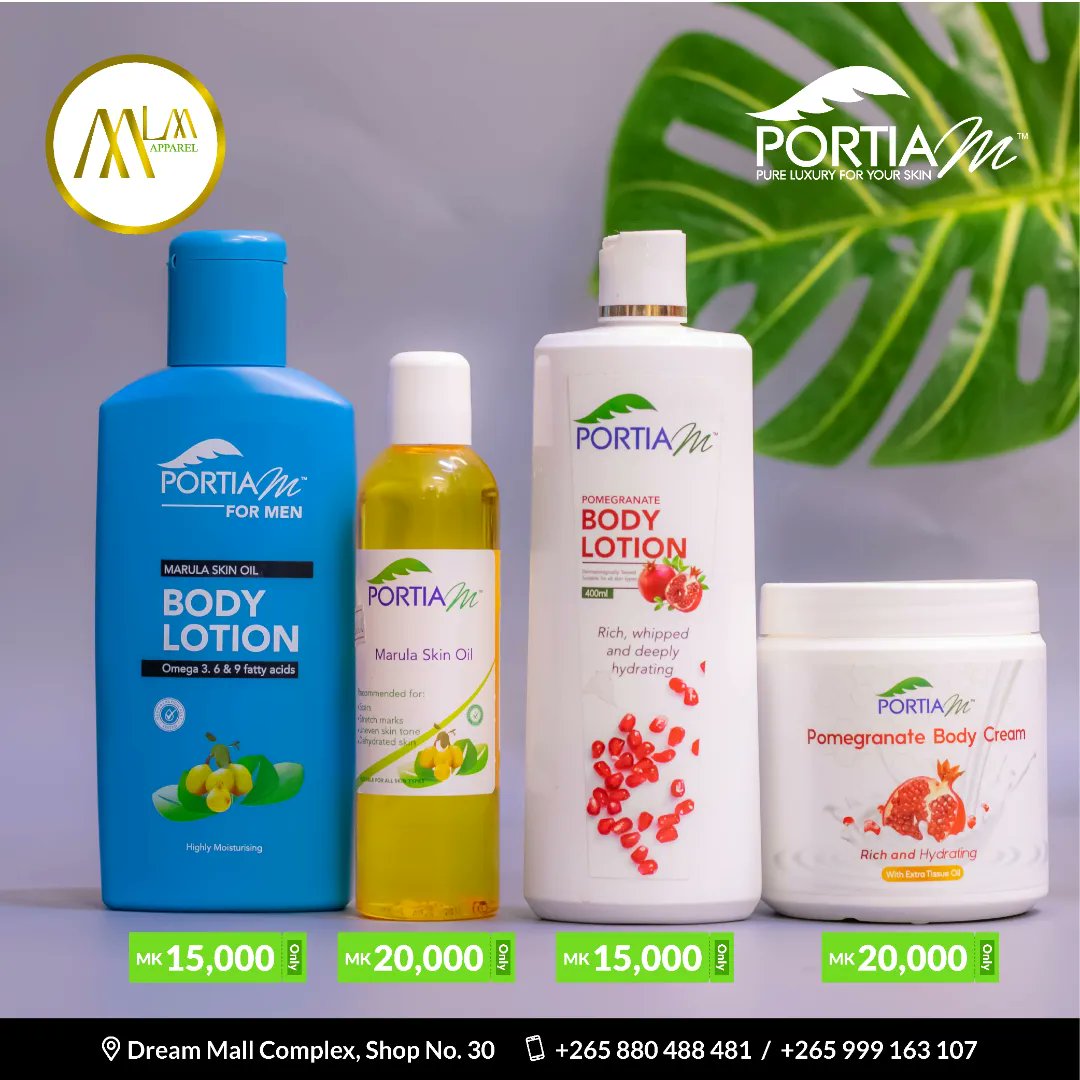 mlmapparelmw's tweet photo. Give your skin the care it deserves with Portia M's skin-loving essentials! From body lotions to rich creams.
📍 Dream Mall Complex near Gateway Mall
📱 Call/WhatsApp +265880488481
#PortiaM #SkinCareRoutine
#Lilongwe #Malawi #skincare #marulaoil #pomegranate #lotion #glowing https://t.co/9wO7FqxHtq