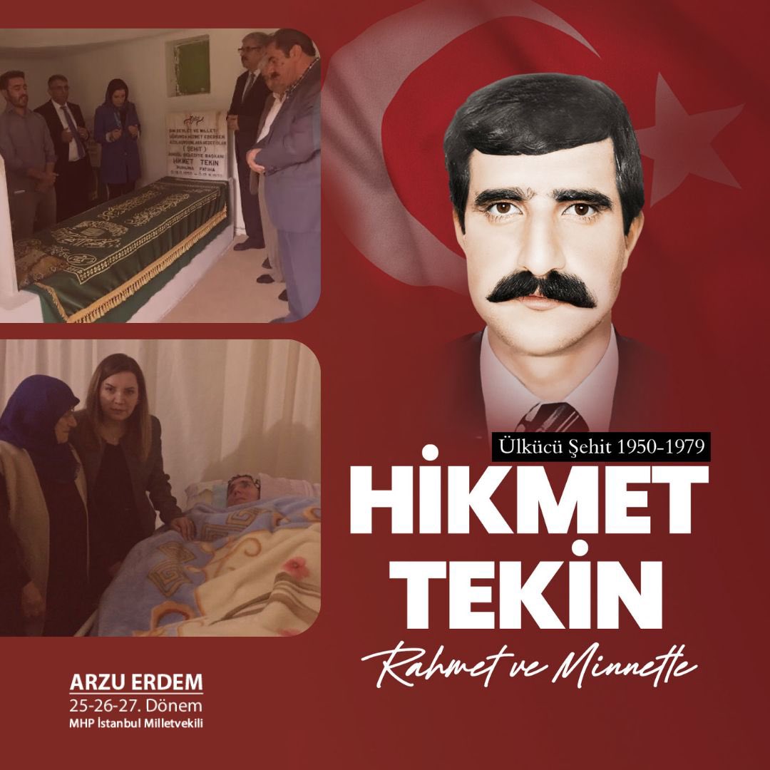 Arzu ERDEM 🇹🇷🇹🇷🇹🇷 (@arzuerdemtc) on Twitter photo Bir evden 3 şehit…
Hikmet Tekin, Hürmiye Tekin, Ahmet Tekin...
12 Ağustos 1979'da kalleş bir pusuda, ailesi ile birlikte şehit edilen Bingöl Belediye Başkanımız #HikmetTekin'i şehadetinin yıl dönümünde rahmet ve dualarla anıyorum.
Yine aynı terör saldırısından mucizevi şekilde Bir evden 3 şehit…
Hikmet Tekin, Hürmiye Tekin, Ahmet Tekin...
12 Ağustos 1979'da kalleş bir pusuda, ailesi ile birlikte şehit edilen Bingöl Belediye Başkanımız #HikmetTekin'i şehadetinin yıl dönümünde rahmet ve dualarla anıyorum.
Yine aynı terör saldırısından mucizevi şekilde