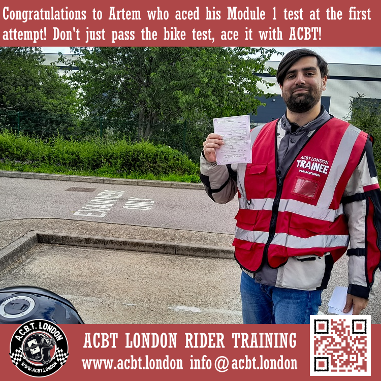 AcbtLondon's tweet photo. Congratulations to Artem who aced his Module 1 motorcycle test at the first attempt!
.
Don't just pass the #biketest ... Ace it with ACBT! ♠ ♤ ♠ ♤ ♠ ♤ ♠ ♤
.
🌏 https://t.co/kfvgeT9rBE ☎️ 0208 331 1103
.
#motorbike #motorcycle #bikerlife #newbiker #londonbiker #DAS #learntorideamotorbike #motorbikeschool #motorcycleinstructor #motorcycleschool #whatareyouwaitingfor #trainingbike #motorbikelessons #blackheath #greenwich #kidbrooke #charlton #southeastlondon #motorbiketest #biketest #bigbikelicence #alicence #motorbikelicence #fulllicence #acbtlondon #happybiker #proggressiveaccess #passfirsttime