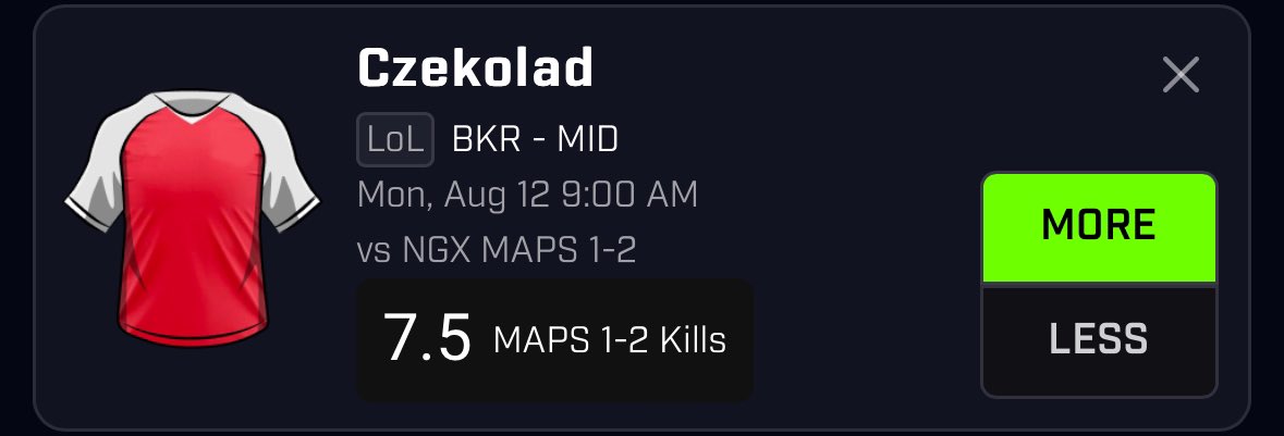 ThunderProps's tweet photo. One of my favorite LOL props for tomorrow:

-Czekolad Over 7.5 Kills

This will green out and you will have cash in your app faster than thunder flashes at night. SMASH THIS PLAY!

Public Twitter Record: 89-21
#Gamblingtwitter #sportsbetting #playerprops #POTD #prizepicks https://t.co/2Nh5V5ygdp