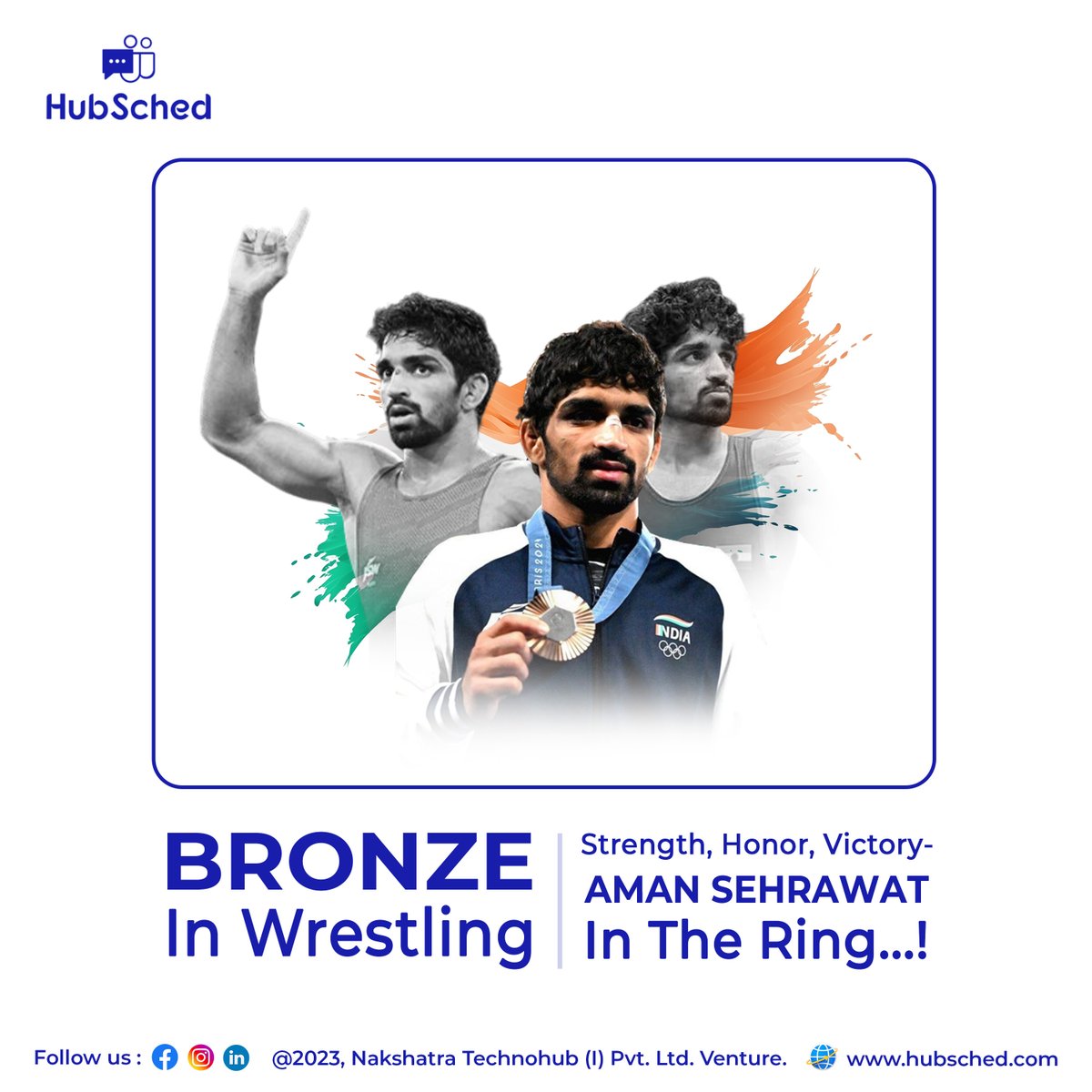 hubsched's tweet photo. Congratulations, Aman Sehrawat! 🎉 For winning a bronze medal🏅at the Paris #Olympic2024 !  
.
.
.
.
#Olympic #ParisOlympic #ParisOlympic2024 https://t.co/tSChchbbxS