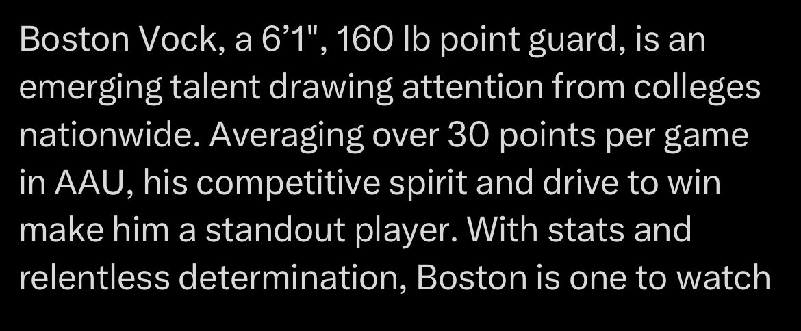 BostonVock's tweet photo. My AAU highlights going into my junior year! Also a write up! 

@BankHoops @BCAMCoaches @BrendenWelper @HankampScott @scoopIPS @BrzezinskiAlec @folsombrandonj @BrendanSavage @jgilbertsport @PrepHoops @DJMocini @G_StuckOnSports @KevinMoses38 @CoastRecruits https://t.co/elTBxTeK6N