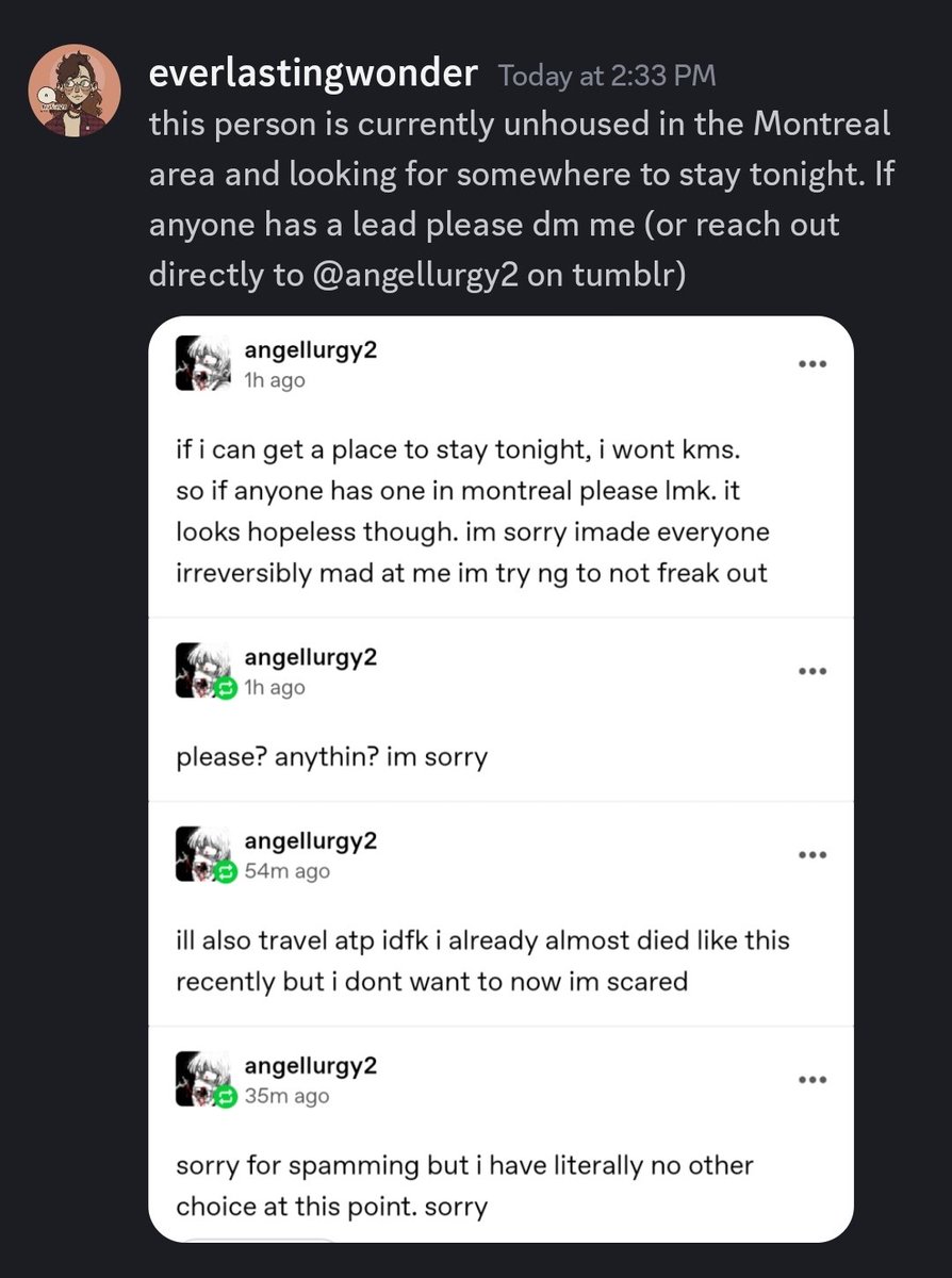 @ MONTREAL MUTUALS DM ME IF YOU HAVE ANYWAY TO HELP