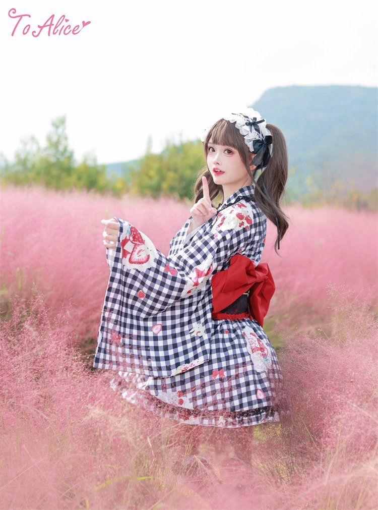 ToAlice 浴衣ドレス いちごギンガムチェック浴衣セット よく ToAlice 浴衣ドレス いちごギンガムチェック浴衣セット よく