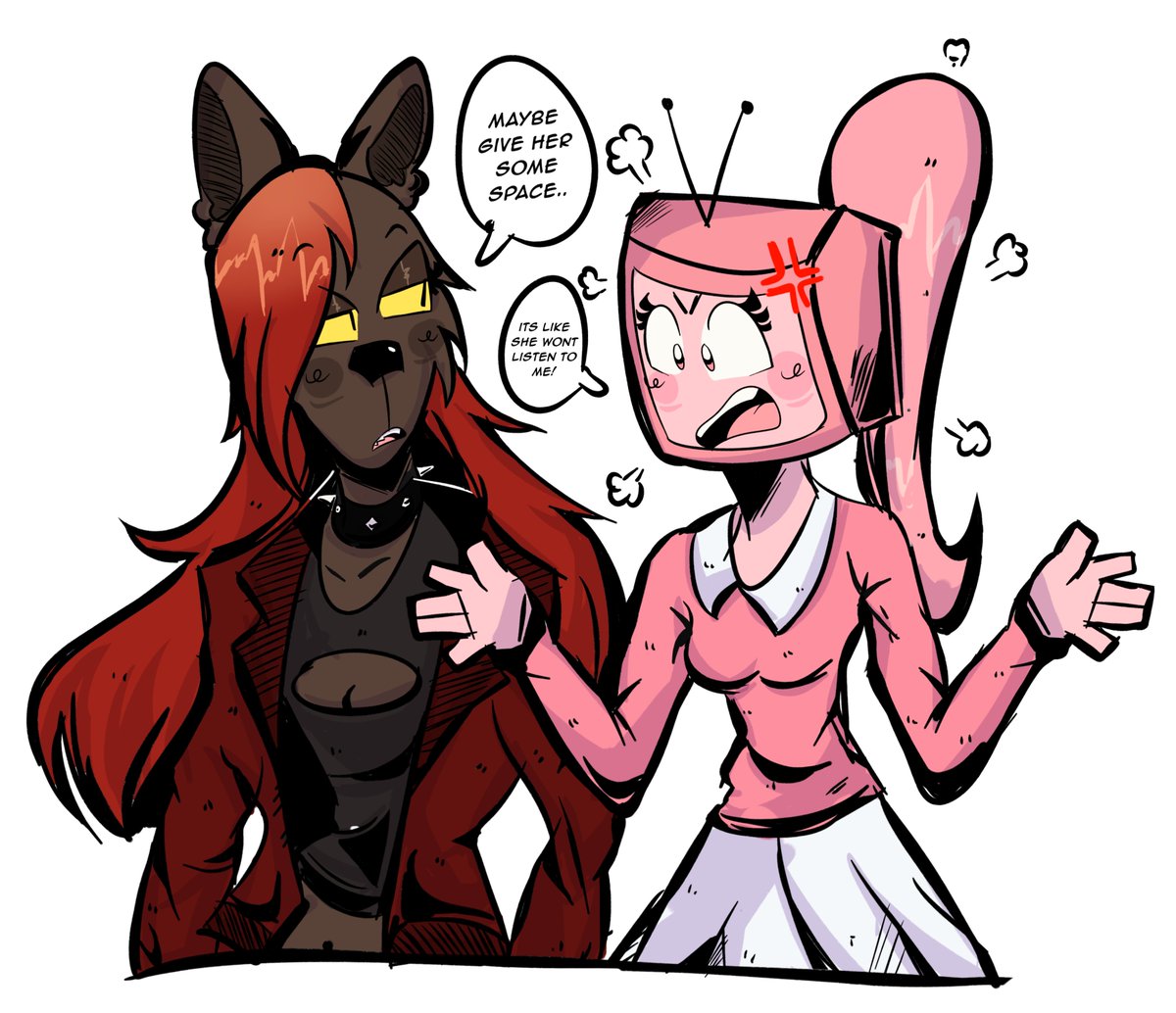 brizero3's tweet image. Doodled a lil  kina rantijg to darla abt a arguement with marcy abt somethin . Darla's trying to cool her down #art #myart #digitalart #oc #ocart #artist