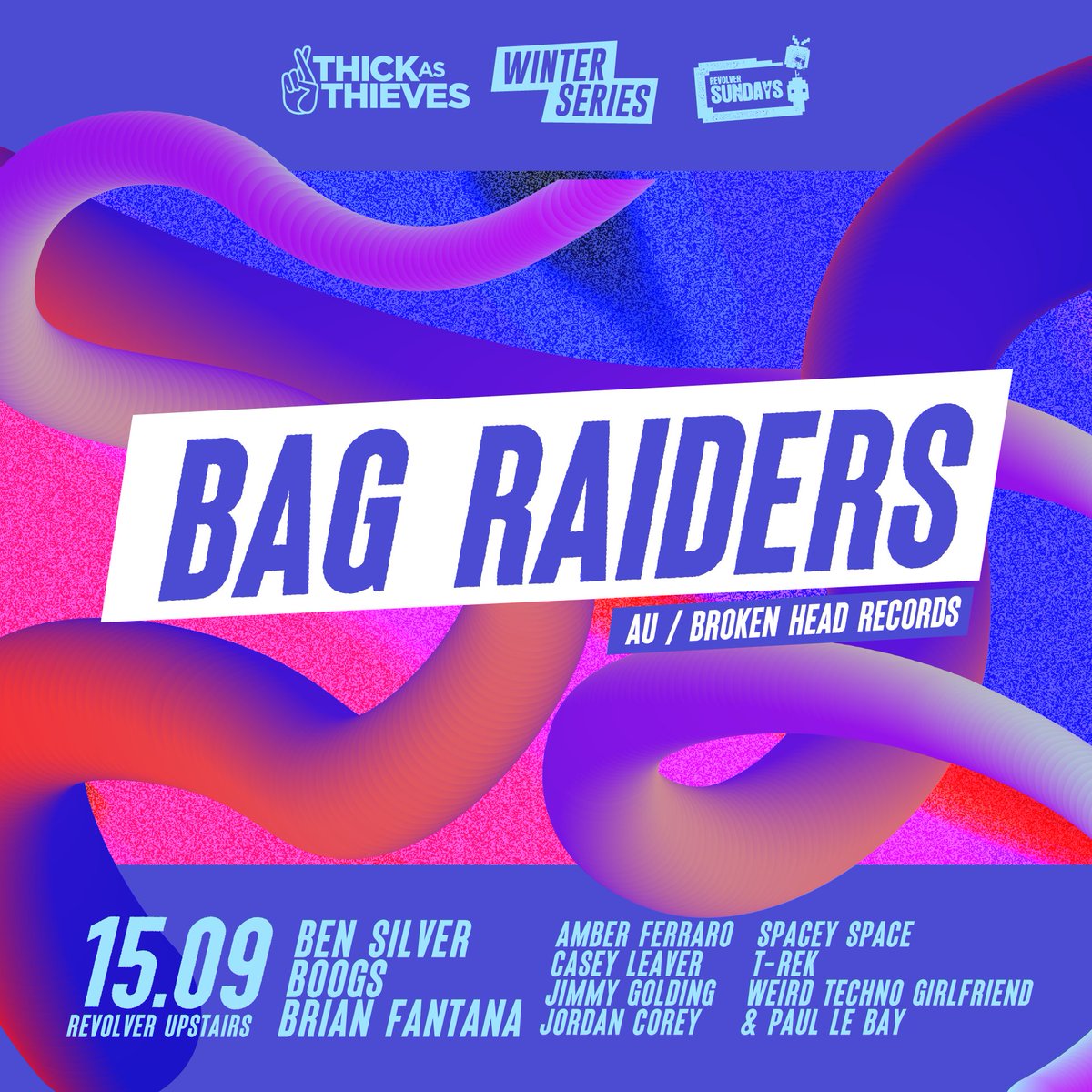 Bag Raiders (AU) have just been announced for our September 15th edition of Winter Series 🥵 Secure your ticket via → bit.ly/BagRaidersRevs