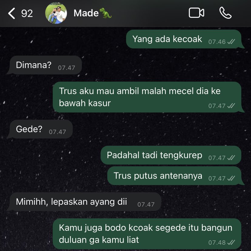 dillyantini's tweet photo. Posisi doi sudah di toilet mandi duluan. Aku ngechat biar dia cepet mandi dan langsung ambil kecoaknya, tapi kayaknya dari last chatnya dia berharap aku bisa mengatasinya😤 dasar penakut! https://t.co/F4KWvBBXDj