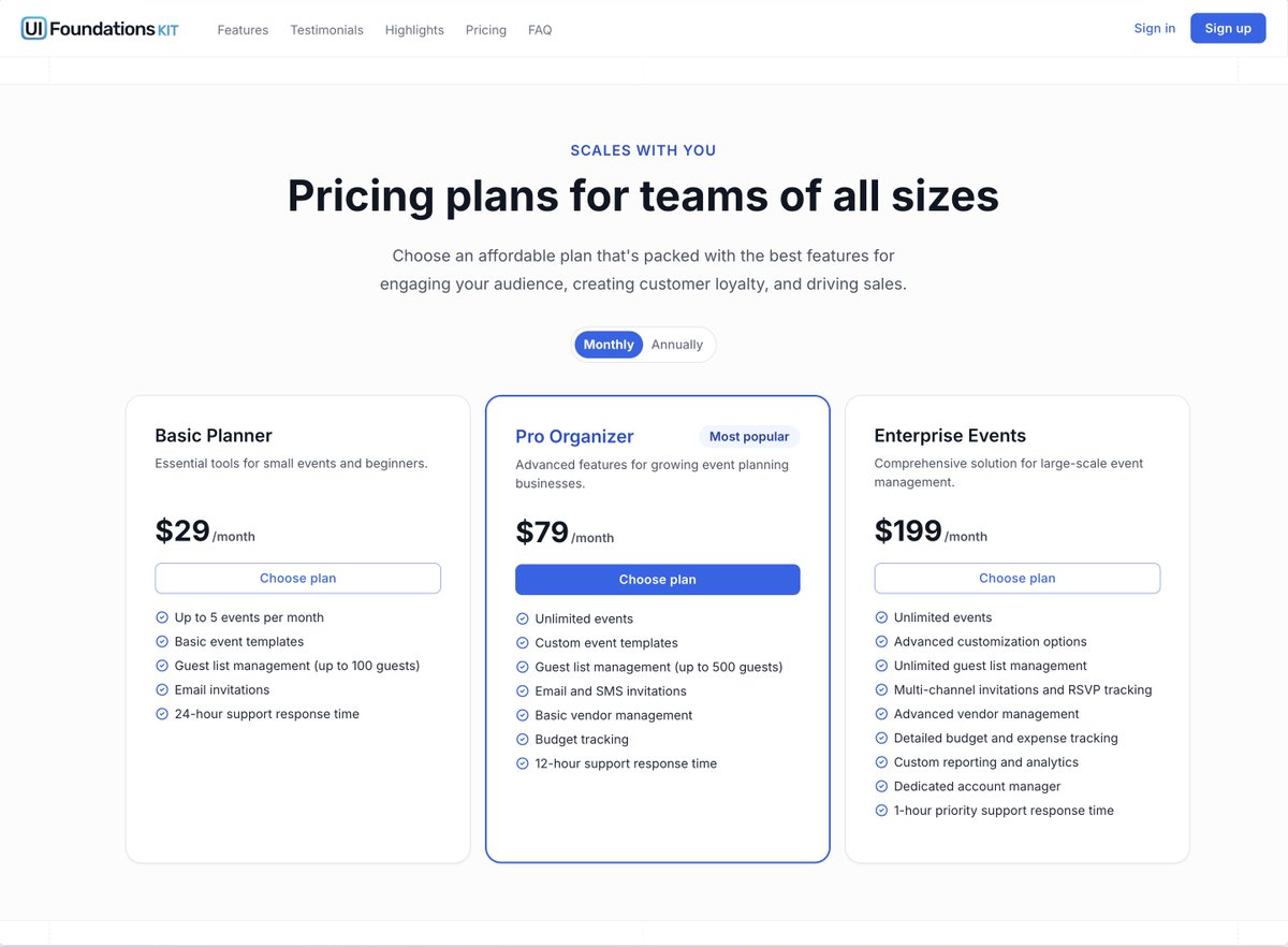 gill_kyle's tweet photo. Landing page available in @uifoundations Kit

- Hero
- Features
- Pricing
- FAQ https://t.co/JuYdN568Eu