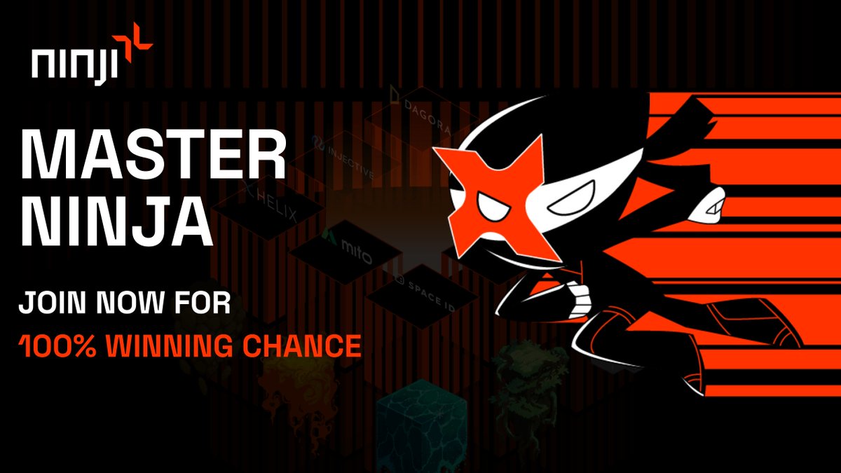 100% ninjas will get rewards of up to $20,000.  

Join “Master Ninja" event for double earnings format: Share pool &amp; Exclusive raffle pool.  

‼️Remember to Import your xNinja wallet into Ninji Wallet and gain immediately 20,000 GEMs. 

More GEMs, more rewards. Join now 👉