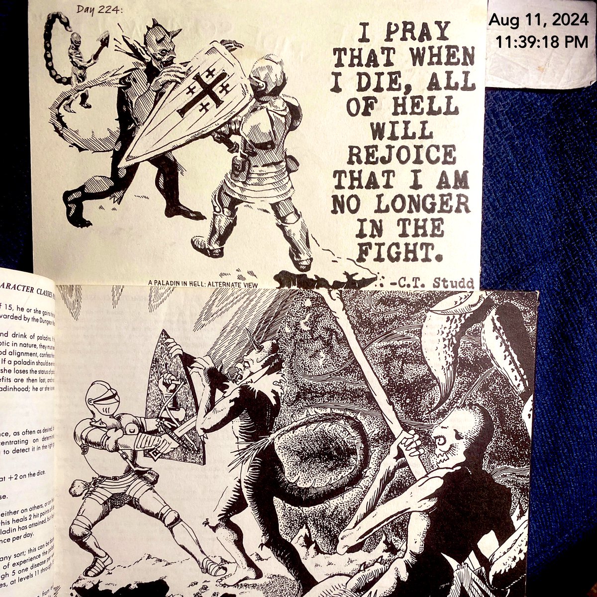 TheArtfulDM's tweet photo. C.T. Studd was a stud. He was a world class cricket player turned missionary, and went to all dark corners of the planet. An homage to the classic "PALADIN IN HELL" seemed a good choice.
#Motivate365 #CSLewisSunday #CTStudd #DavidCSutherlandIII #dnd https://t.co/VpfbjZUJR9