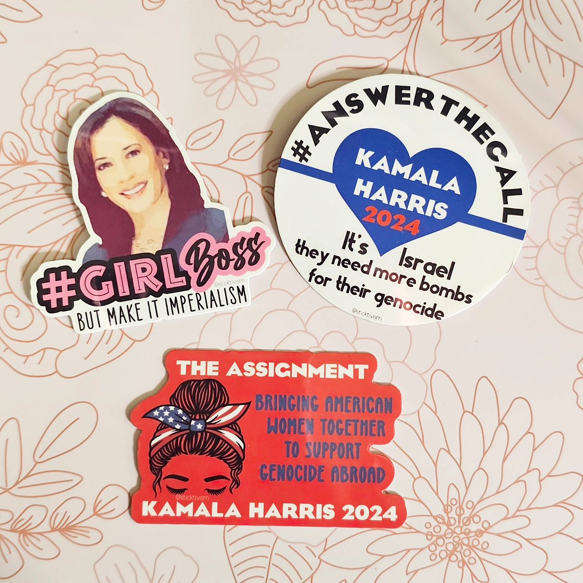 baottl's tweet image. We&apos;ve got the election stickers you need! You get a free anti-Zionist sticker too 🥰

sticktivism.com

#HarrisWalz2024 #TheAssignment #ImSpeaking #AnswerTheCall #VoteBlueNoMatterWho