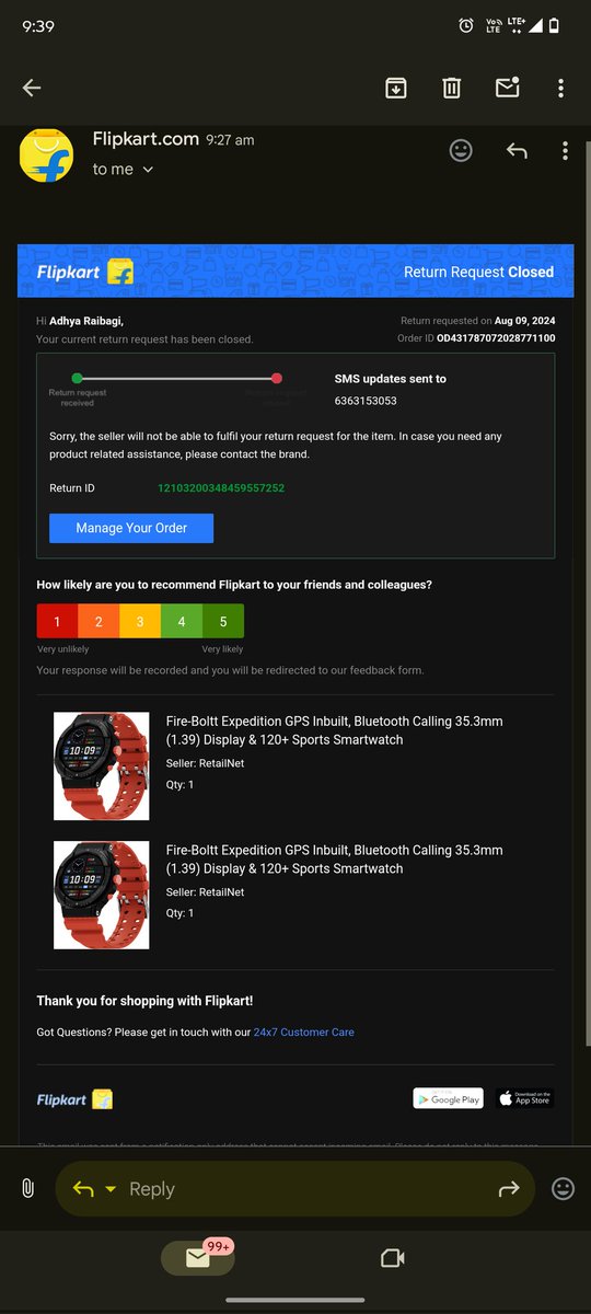 Anand143Ak's tweet photo. Finally the flipkart scam is proved they rejected the return and told me to contact the brand this is one type scam #Flipkart #scammers #ScamAware #flipkartscam https://t.co/XOkxWkJhQo