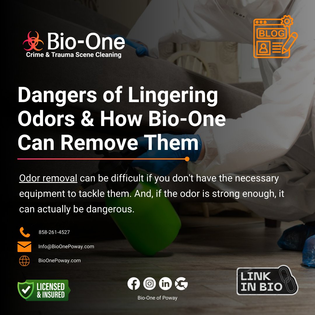 BioOnePoway's tweet image. If you’re exposed to dangerous smells for too long, they can irritate your lungs and throat. In some cases, this can even lead to asthma attacks!

📰: bioonepoway.com/the-dangers-of…

📧 Info@BioOnePoway.com
📞 858-261-4527

#bioone #bioonepoway #poway #sandiego #odorremoval #cleanuptips