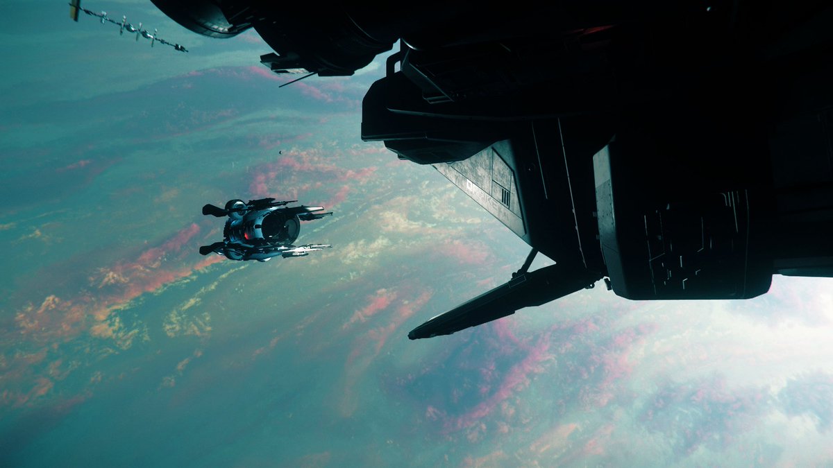 Love this photo so much. Bonus of Port Tressler in the background. Never forget! ❤️ #StarCitizen ⁦<a href="/RobertsSpaceInd/">Star Citizen</a>⁩