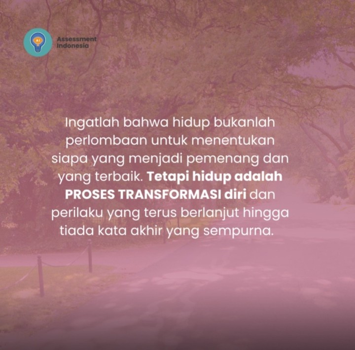 Assessment_id's tweet image. Terkadang aku merasa lebih lambat dari yang lain, tapi setiap orang memiliki ritme dan putarannya masing-masing. Yang penting, aku tetap bergerak maju.

#proses #lebihbaikdarikemarin #bukanperlombaan #hidup #maju #transformasi #sempurna