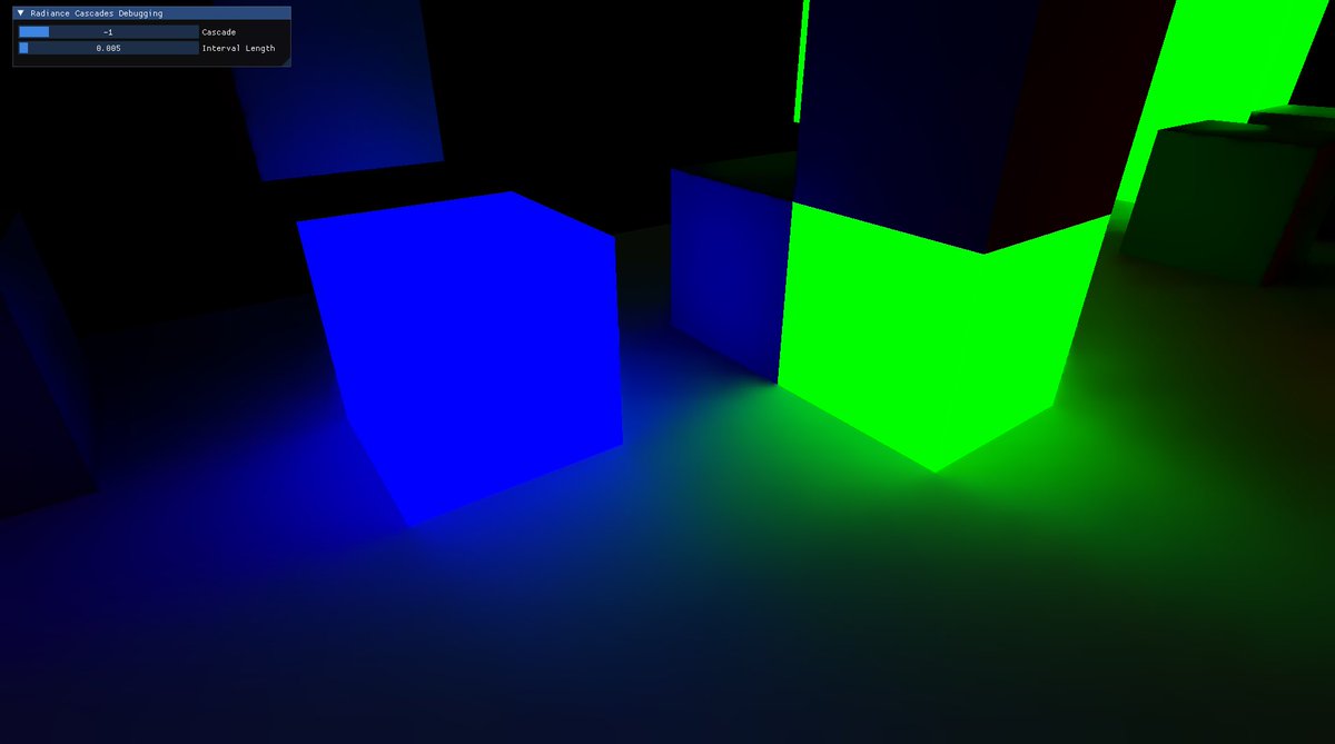 mxacop's tweet photo. After a week’s time debugging and iterating on my implementation of Radiance Cascades in 3D. It went from looking pretty bad, to looking in my opinion better than anything I expected to get!
I’m very excited about these results, it’s showing a lot of potential :) https://t.co/6HtgCPeWGe