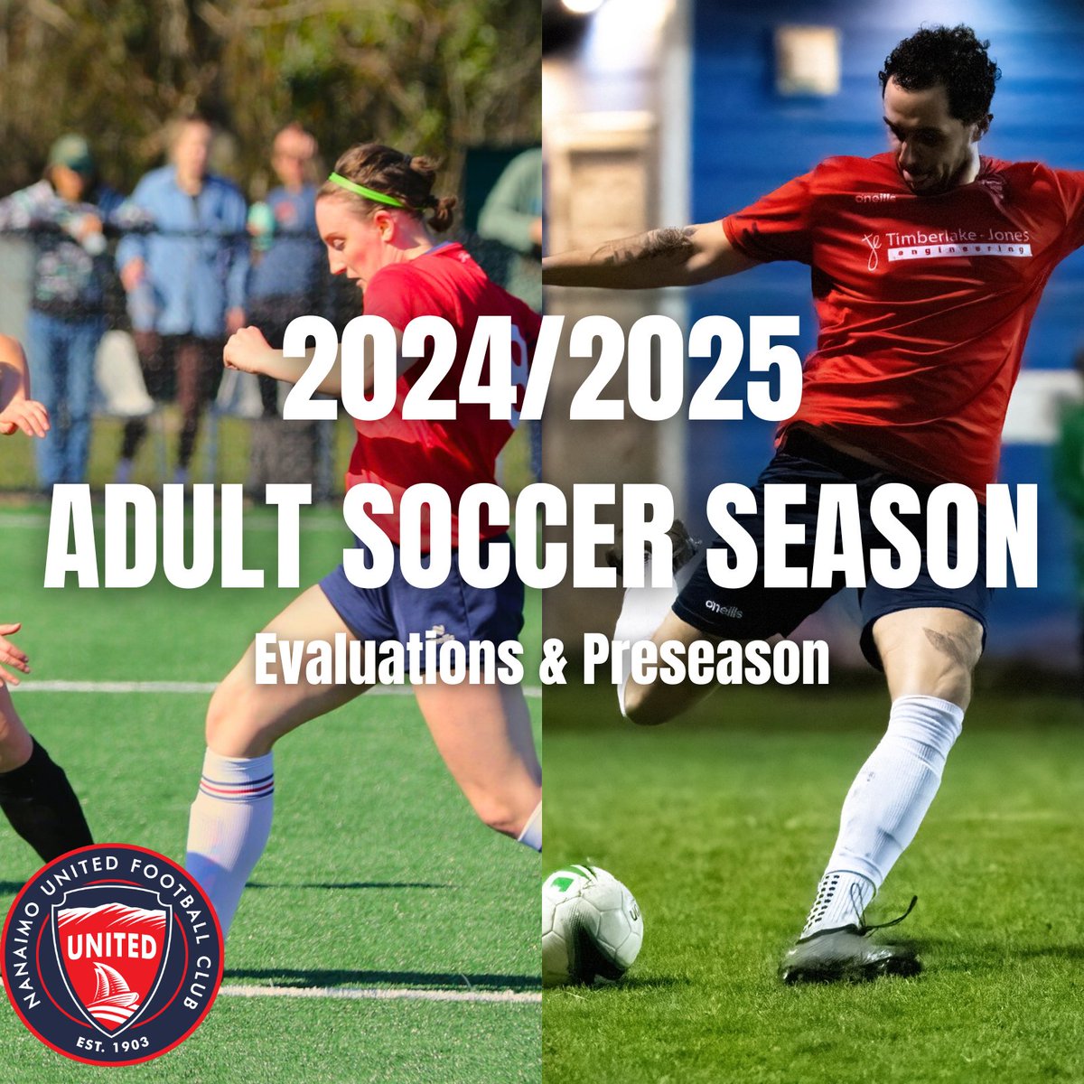 Adult Pre Season &amp; Evaluations start this week!! All players welcome, old and new.

Men's Details: nanaimounitedfc.com/adult-men/

Women's Details; nanaimounitedfc.com/adult-women/