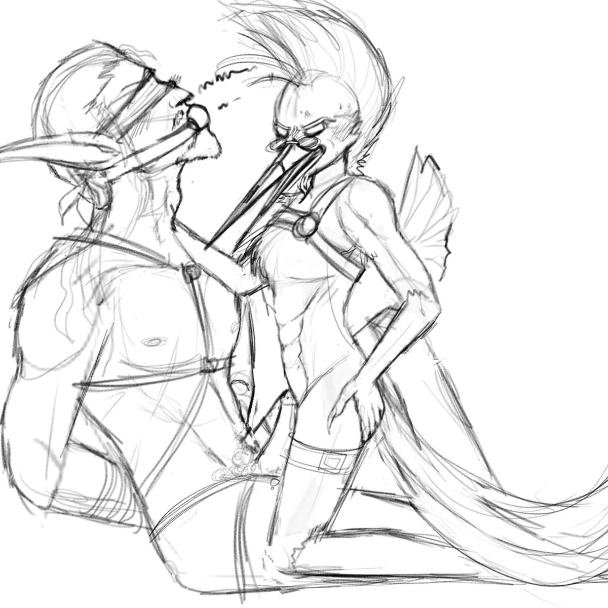 braindeadsmiles's tweet photo. Quick wip of a power bottom trying to top  
#wip #sketch #yiff #fantasy #fantasyart #bondage #birdfurry #drow #dndart https://t.co/Q9UWAwe51Y