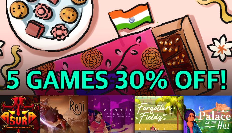 Indian Independence Day is right around the corner. Celebrate with us and check out the super sweet Independence Day Celebration bundle of 5 games which explore various cultural aspects from different parts of India.
store.steampowered.com/bundle/43545/I…