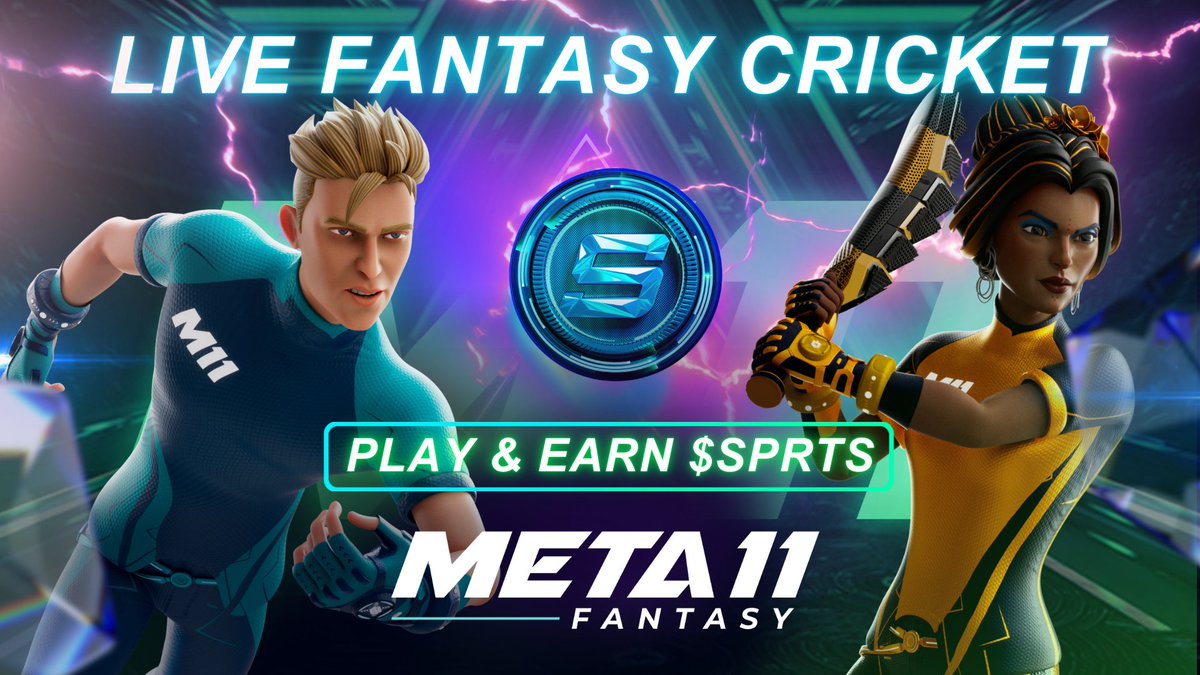🏏 META11: The future of fantasy cricket! Sign up for free, play with AI athletes, challenge friends, and win $SPRTS. It's fast, fun, and worth it! 🚀 #META11 #FantasyCricket #FreeToPlay