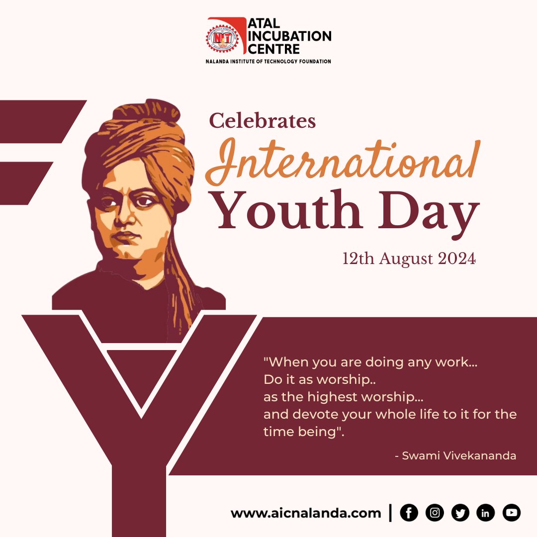 AtalNit's tweet image. Happy International Youth Day! ✨ 

At @AtalNit, we’re dedicated to supporting young visionaries with a space where ideas can flourish and startups can thrive.  Building tomorrow, today! 

#aicnalanda #YouthPower #YouthDay #YouthEmpowerment