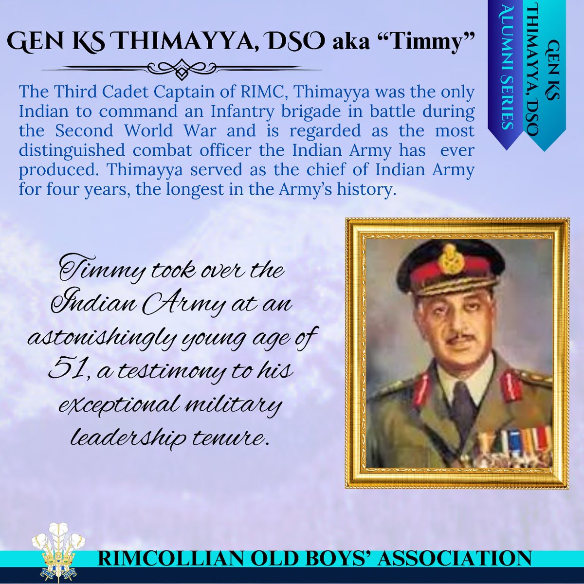 Gen KS Thimayya #RIMC #IndianArmy