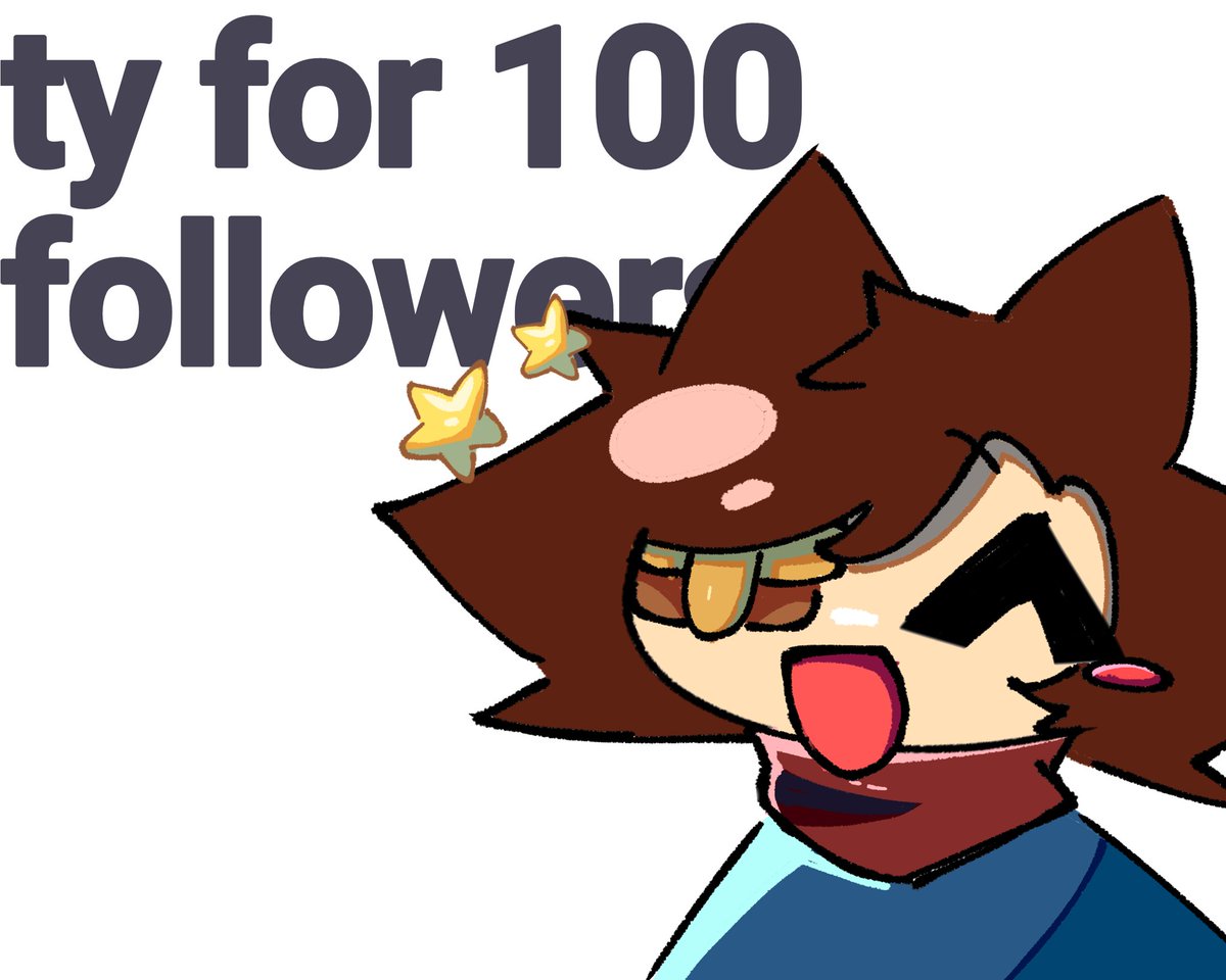 Tyy so much for 100 followers and ty again for support me :D
Also little Doodle of my sona